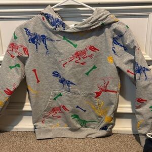 Dinosaur Print Kids Hoodie - Gray